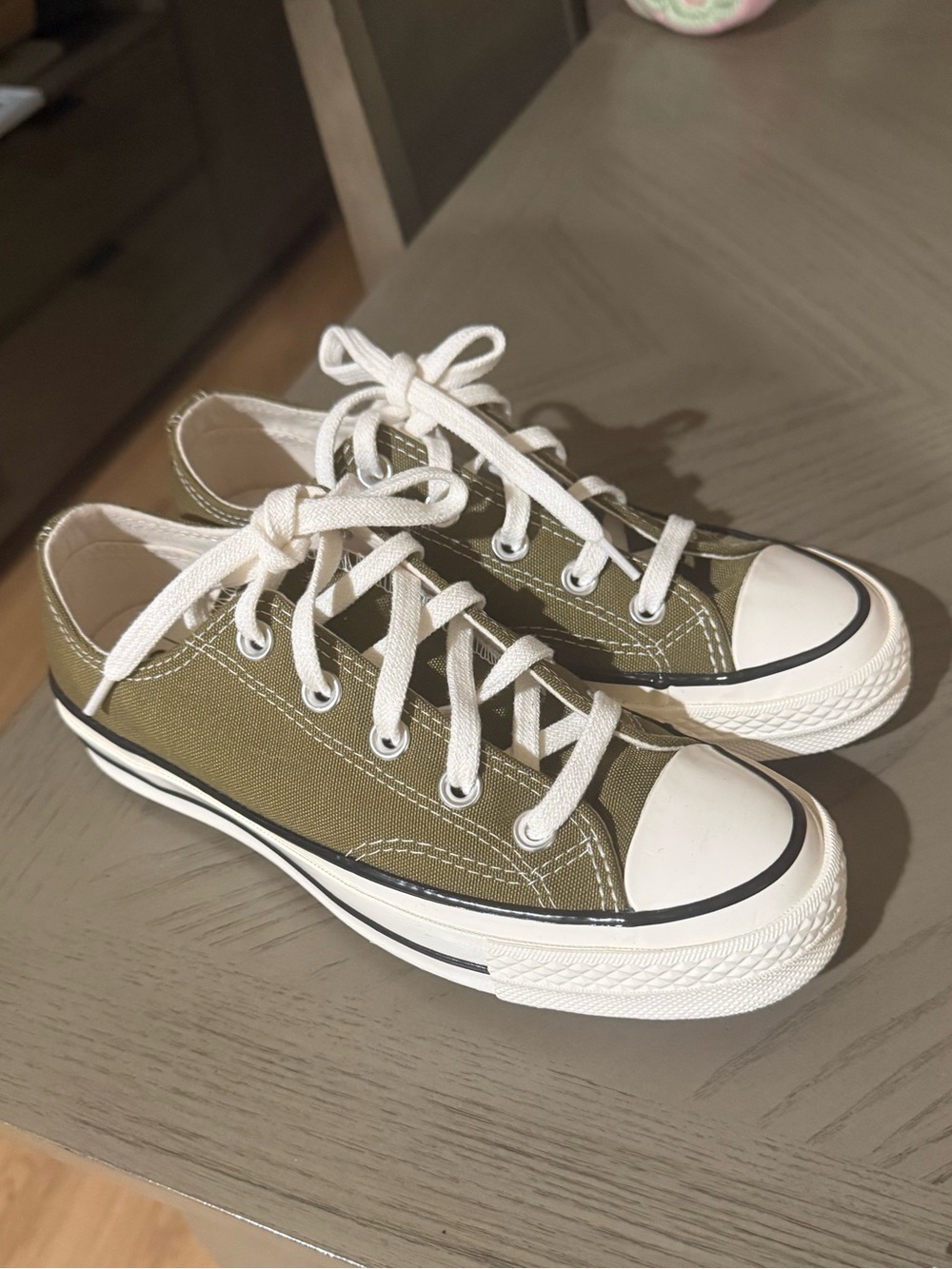 Converse Olive Green Canvas Low-Top Sneakers for Kids